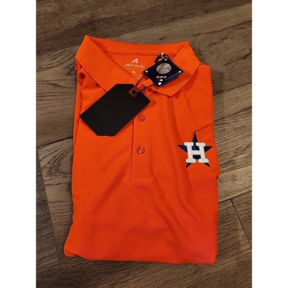 Antigua Men's XL Houston Astros Legacy Pique Short Sleeve Polo‎ Shirt